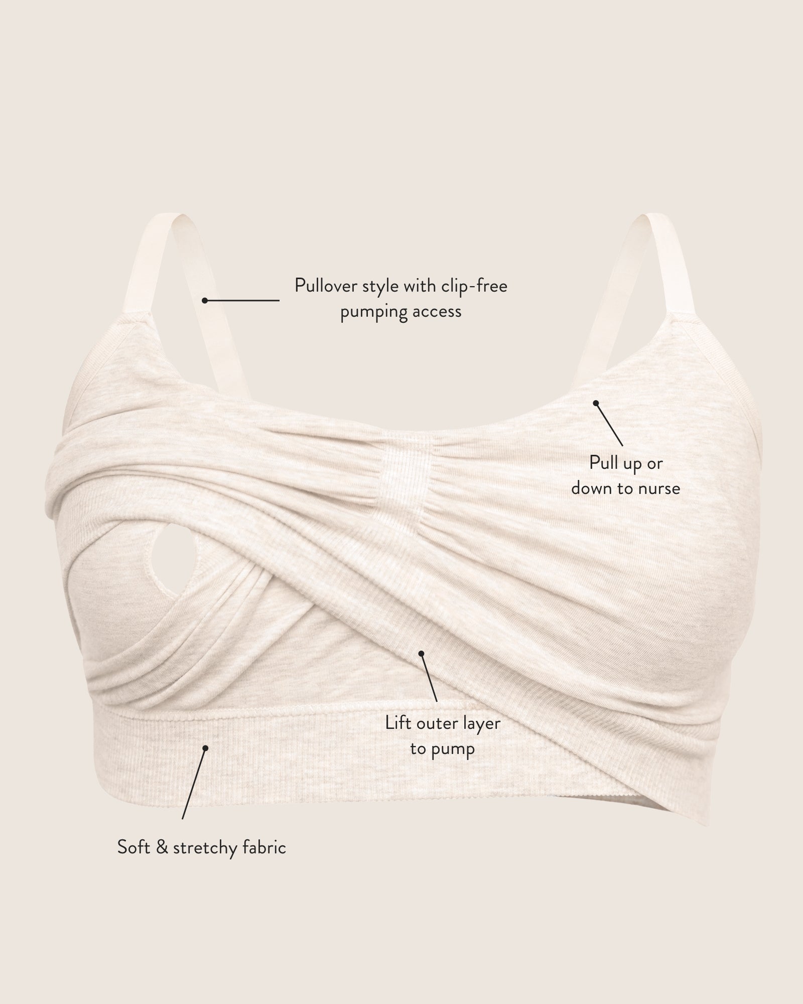 Sublime® Bamboo Hands-Free Pumping Lounge & Sleep Bra | Twilight | Kindred Bravely - additional view
