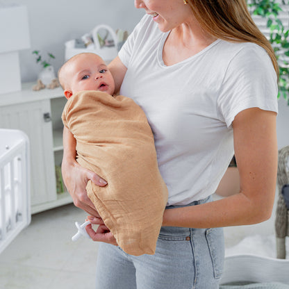 Muslin Swaddle Blanket, 1 Pack - Caramel