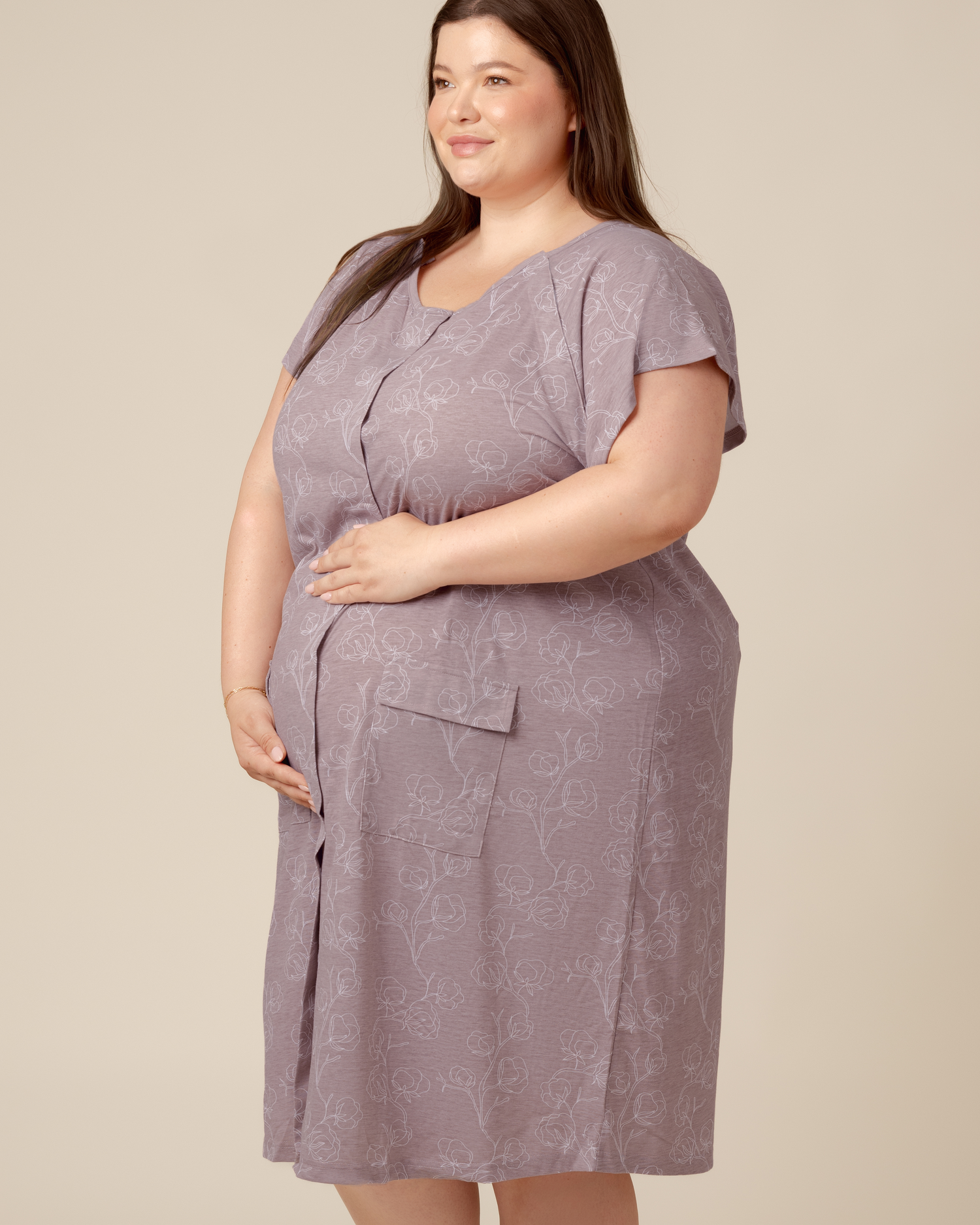 Universal Labor & Delivery Gown | Lilac Bloom | Kindred Bravely - additional view