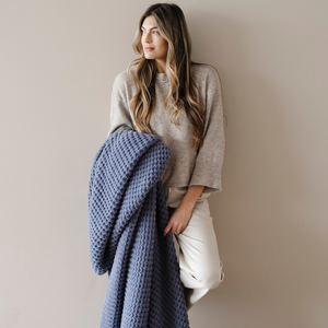 WAFFLE KNIT THROW BLANKETS | Saranoni - additional view