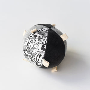 Taggy Ball with Rattle - Nordic | Wee Gallery