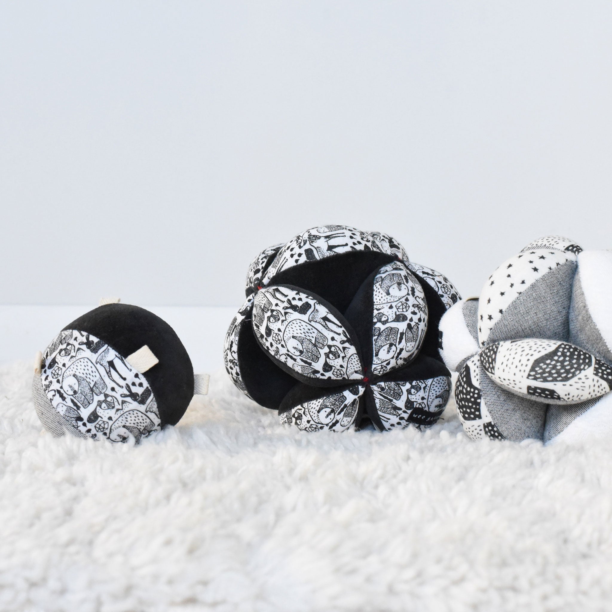 Taggy Ball with Rattle - Nordic | Wee Gallery - additional view