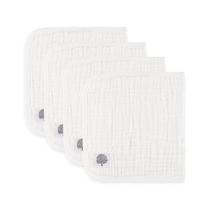 White Set - Muslin Burp Cloths (4 Pack)