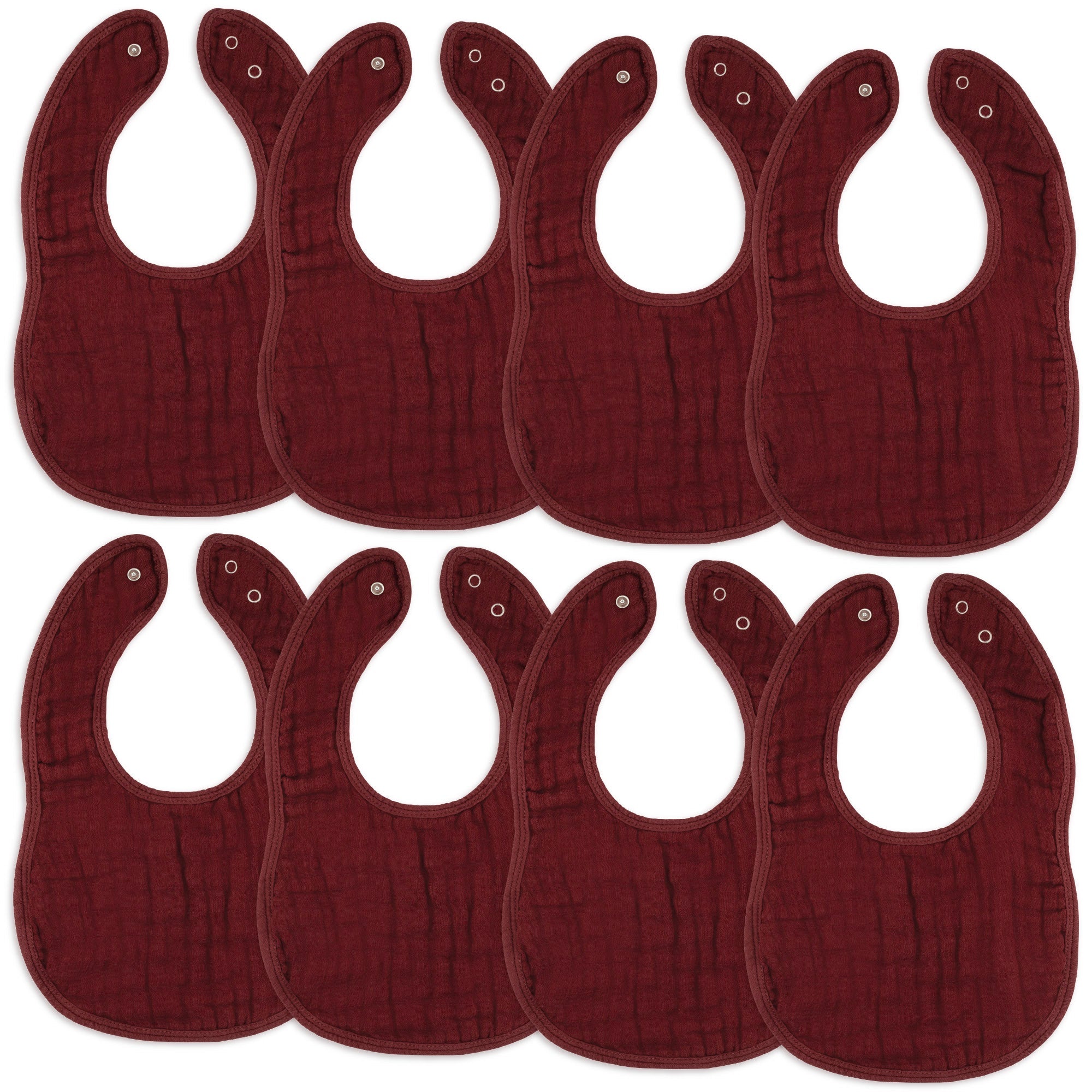 Muslin Bibs in Wine | Comfy Cubs - additional view