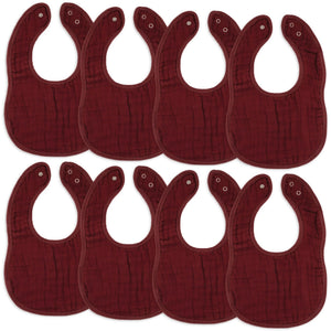 Muslin Bibs in Wine | Comfy Cubs - additional view