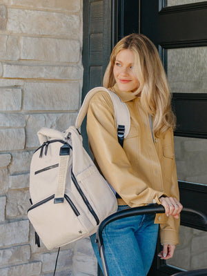 Witney Carson Classic Diaper Backpack - Cloud | JuJuBe - additional view