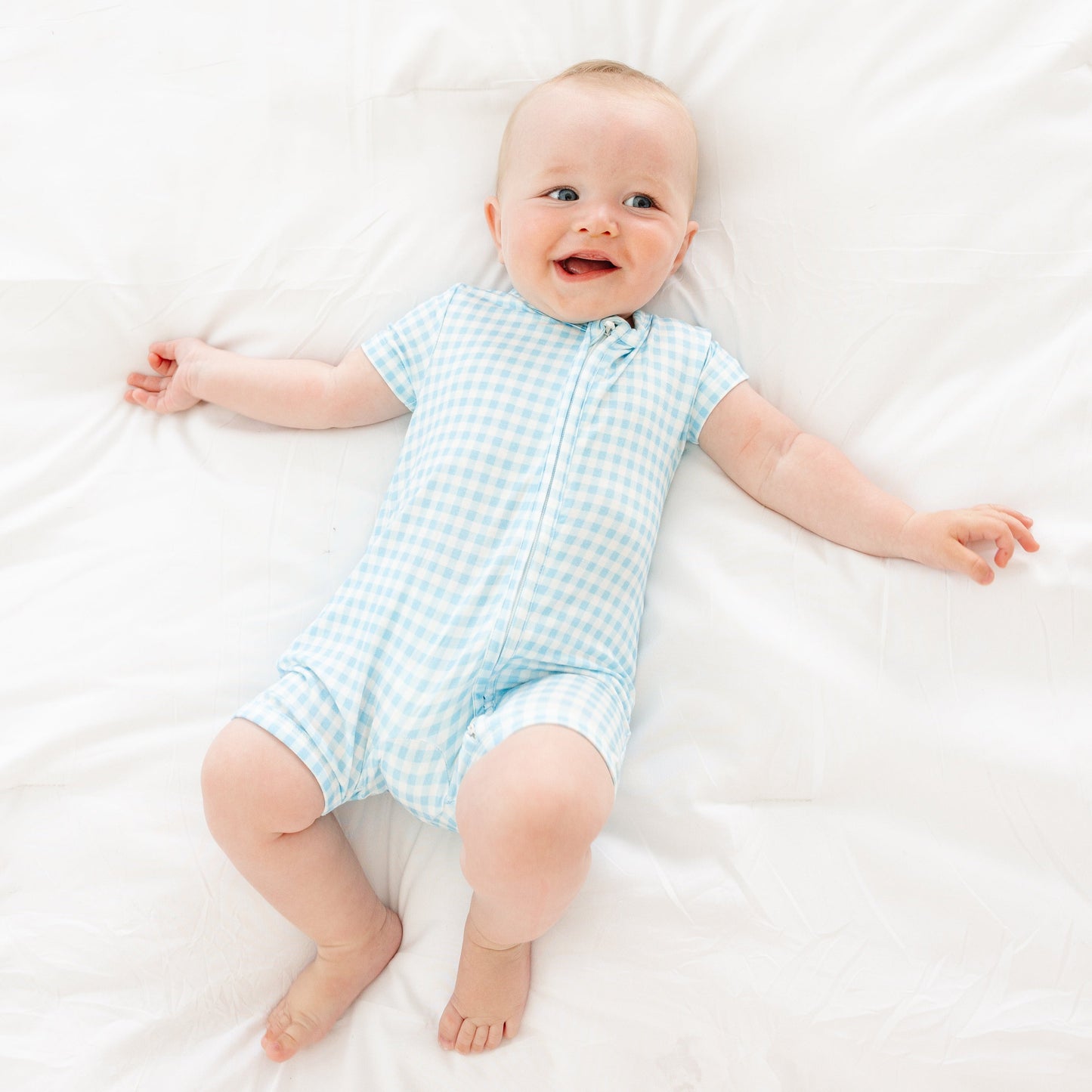 Harbor Gingham Short Sleeve & Shorts Bamboo Sleeper