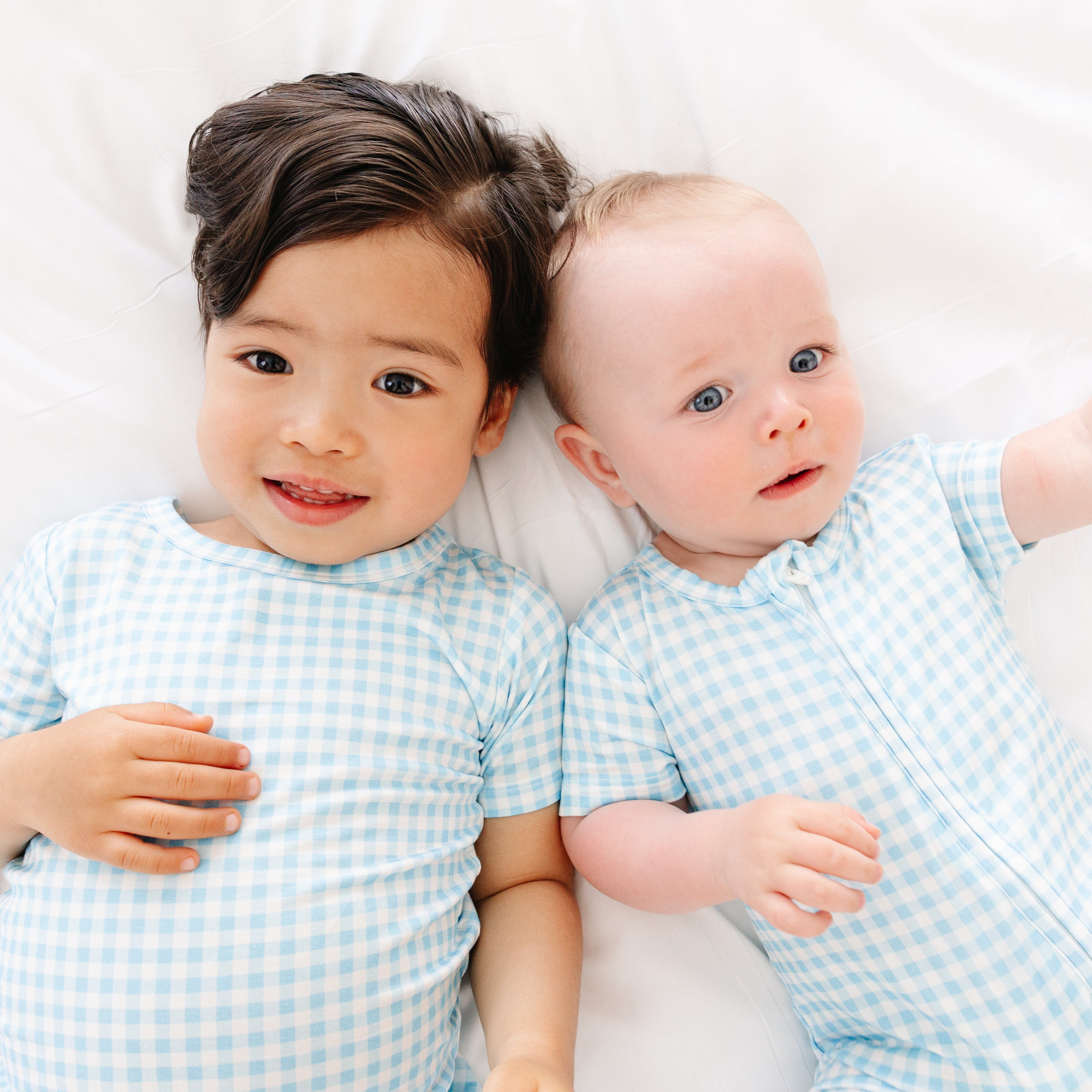 Harbor Gingham Short Sleeve & Shorts Bamboo Sleeper | Motette - additional view