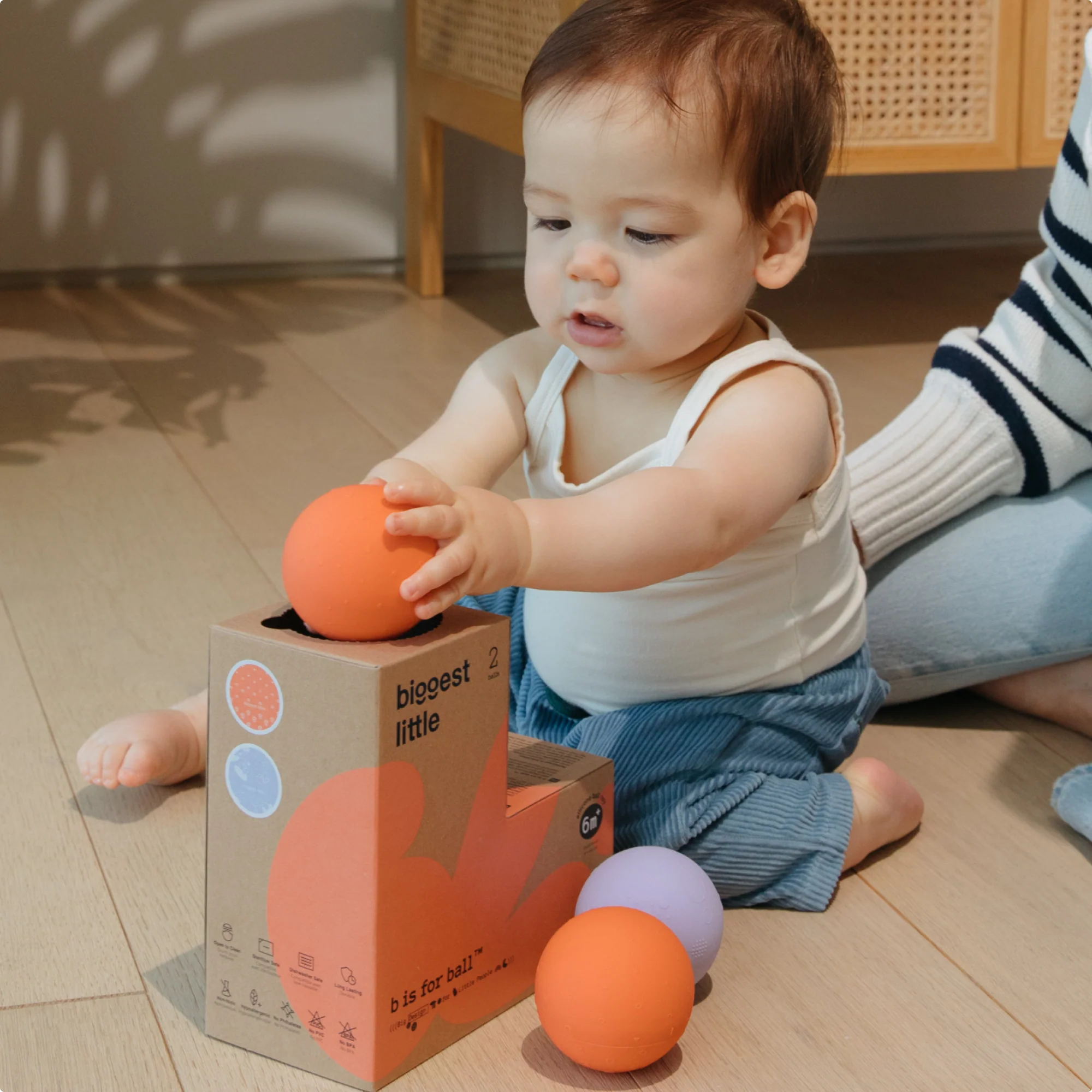 Montessori-Inspired "L" Shaped Box, 2-Ball Set | Biggest Little - additional view