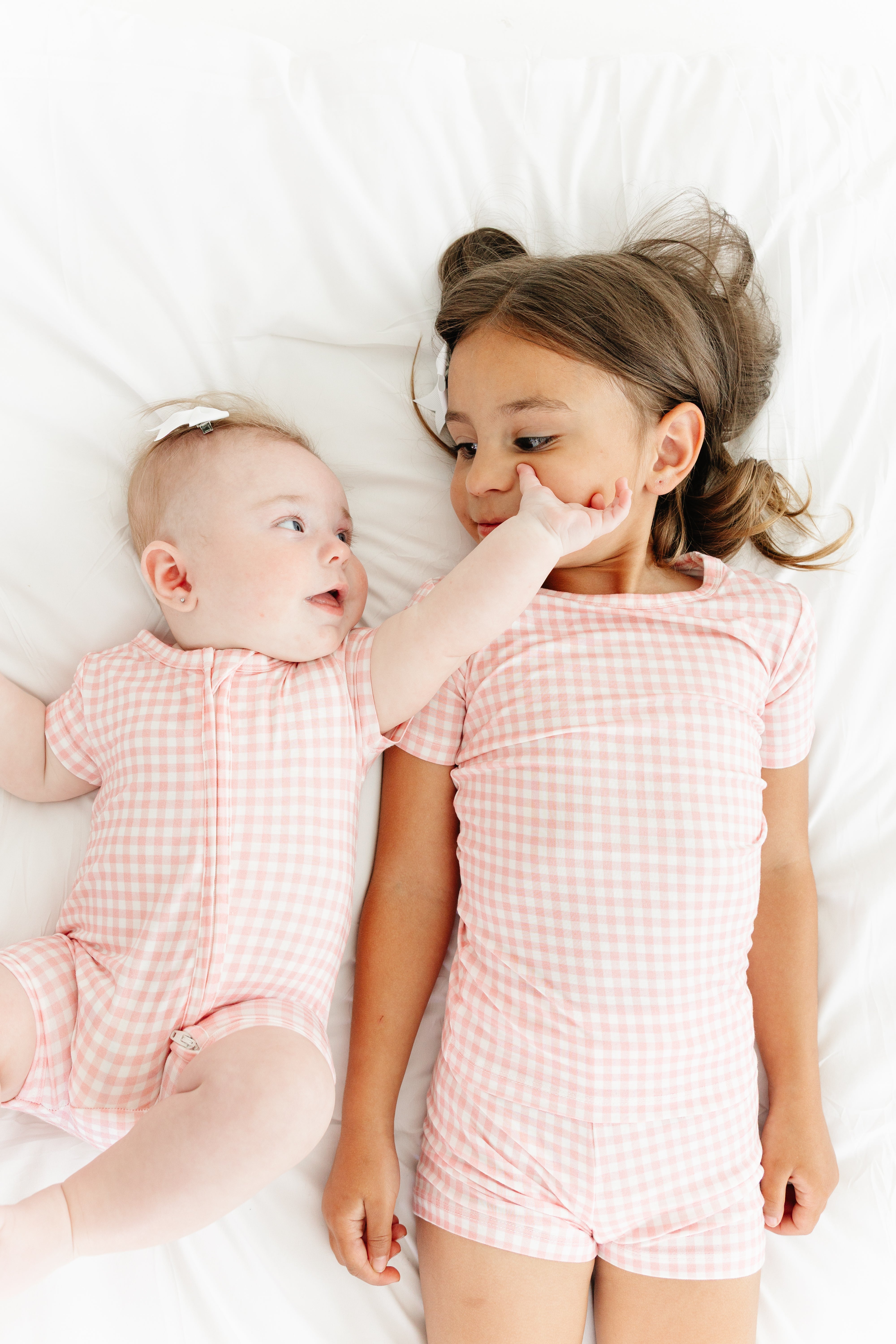 Sugar Gingham Short Sleeve & Shorts Bamboo Sleeper | Motette - additional view