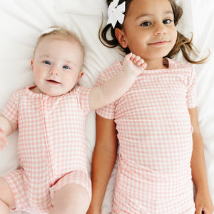 Sugar Gingham Short Sleeve & Shorts Bamboo Sleeper | Motette - additional view