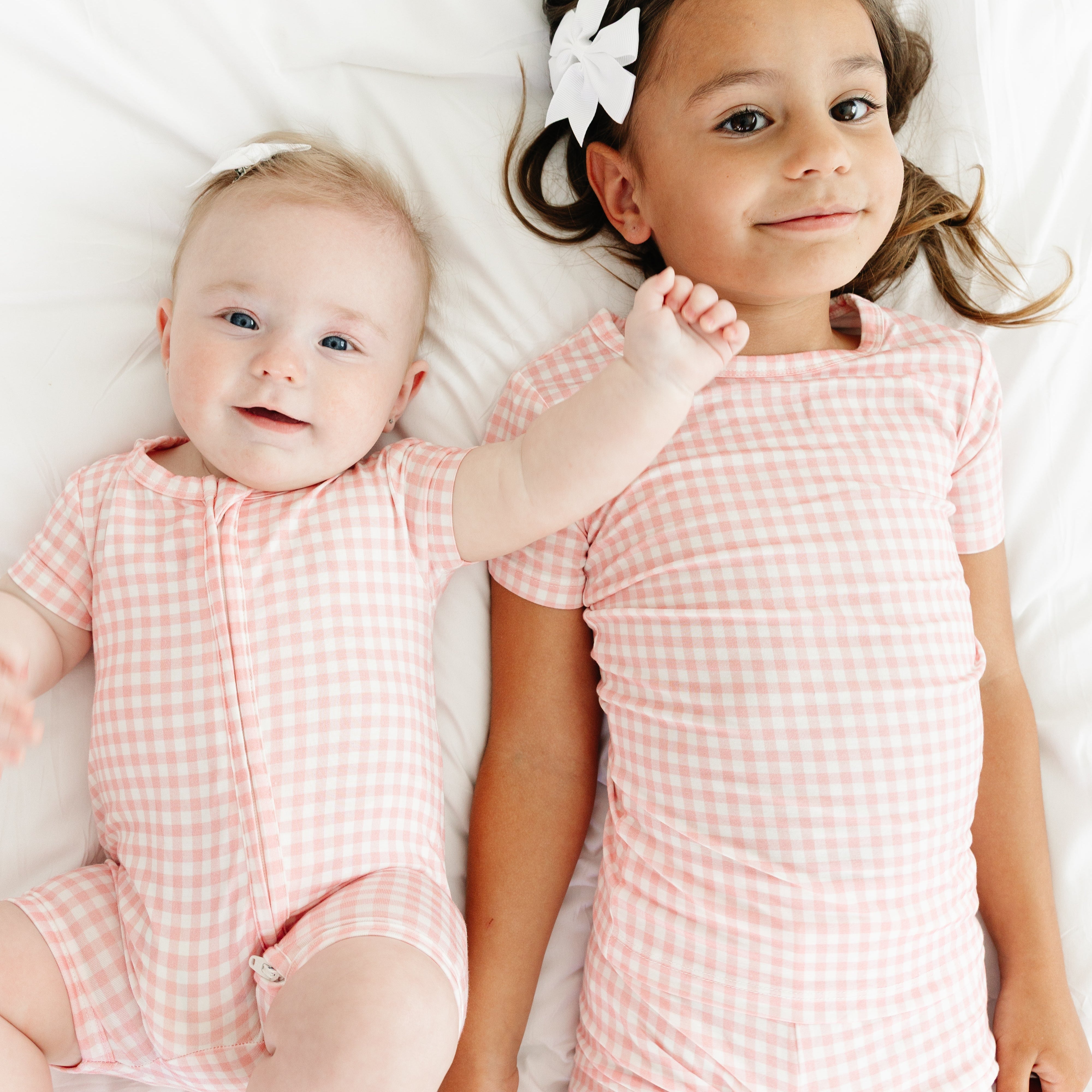Sugar Gingham Short Sleeve & Shorts Bamboo Sleeper | Motette - additional view