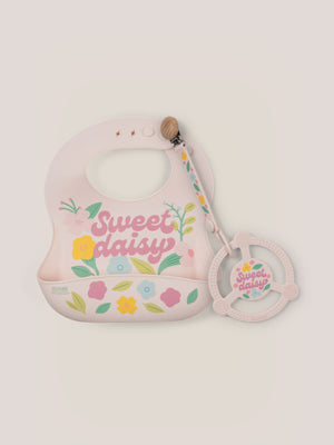 Bib and Teether Baby Bundle - Sweet Daisy | JuJuBe