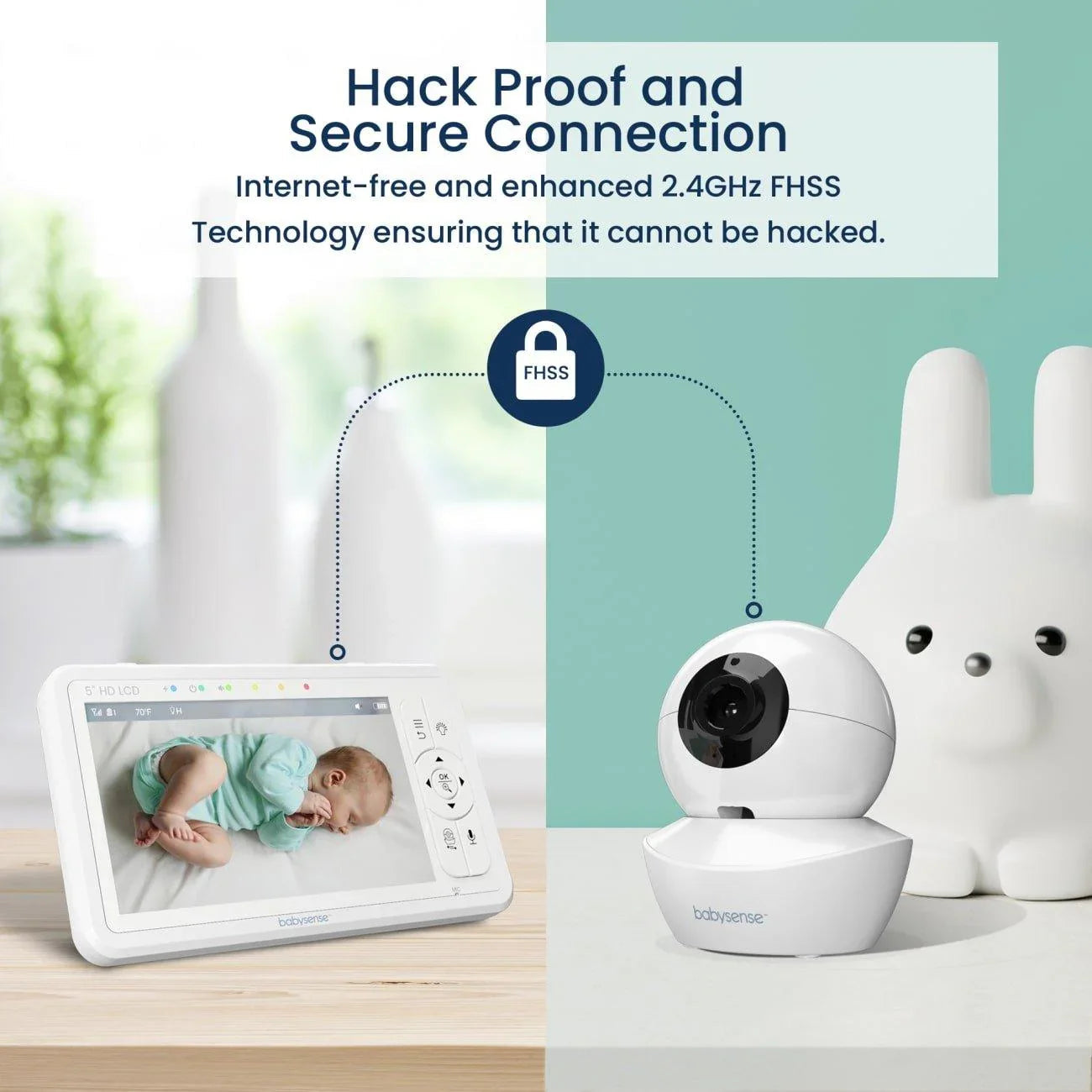 Babysense HD S2: Video Baby Monitor with 2 Cameras, Non Wifi, Split Screen & Night Light Machine | Babysense - additional view