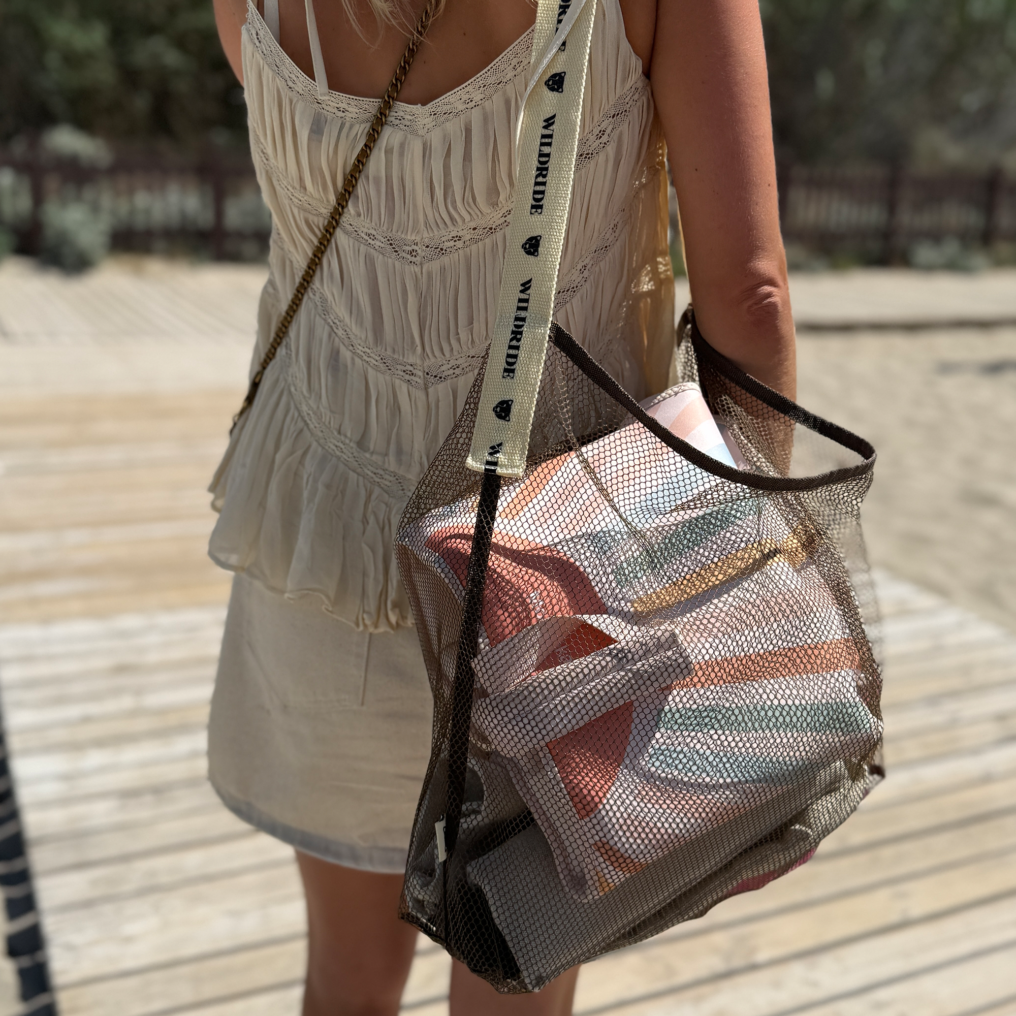 lightweight beach tote bag mesh