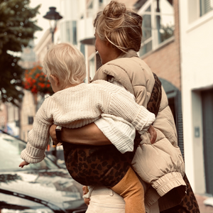 stylish leopard print baby carrier