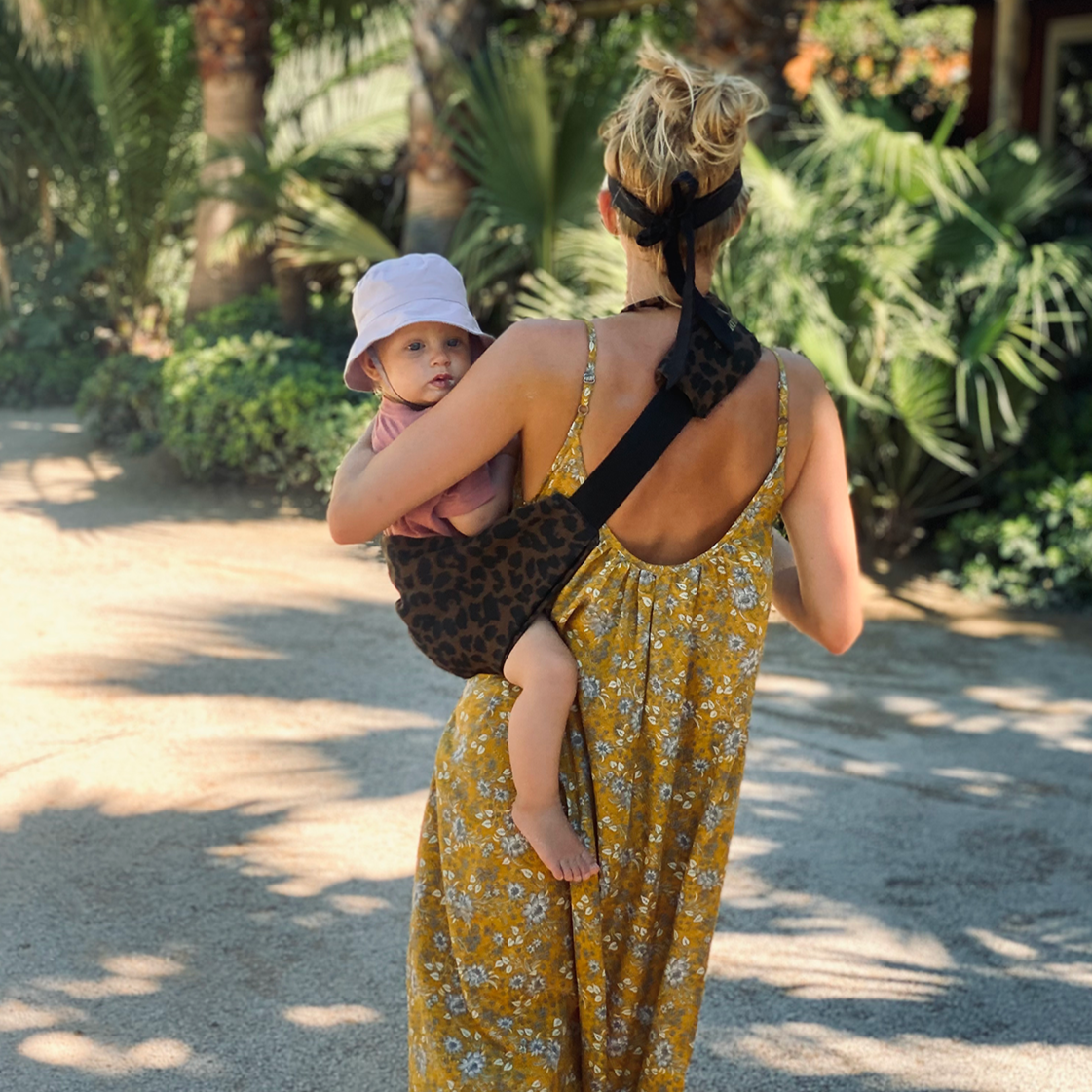 stylish leopard print baby carrier