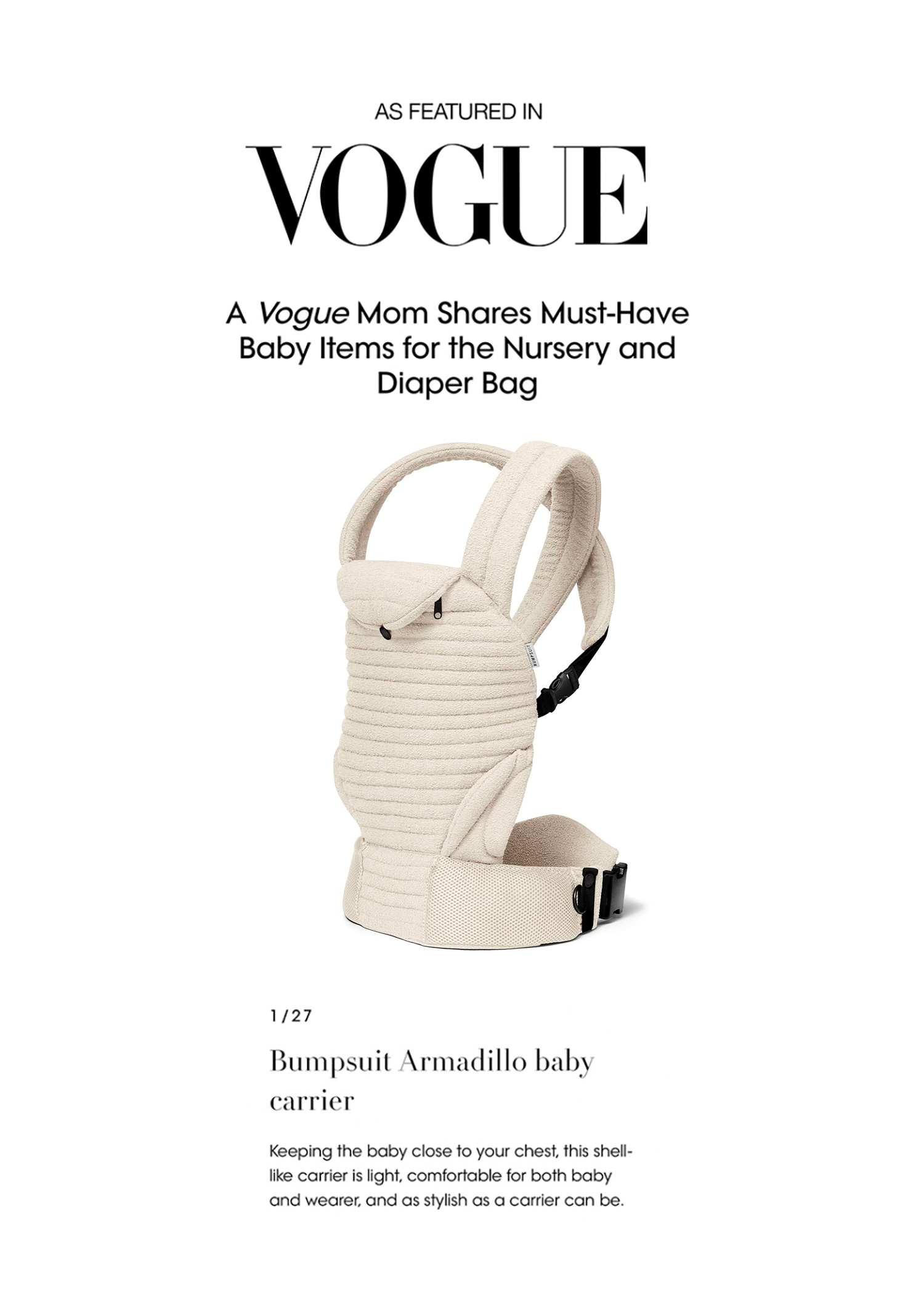 The Armadillo Baby Carrier - Cloud | BUMPSUIT - additional view