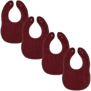 Muslin Bibs in Wine | Comfy Cubs
