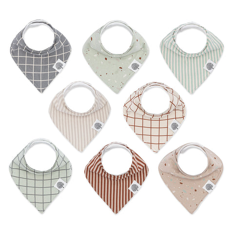 Parker Baby Co. Clay Bandana Bib Set (8 pack)