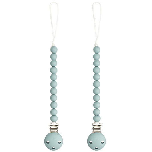 Pacifier Clips, 2 Pack - Earth Green