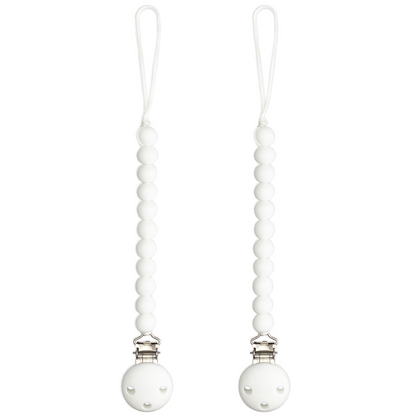 Pacifier Clips, 2 Pack - White