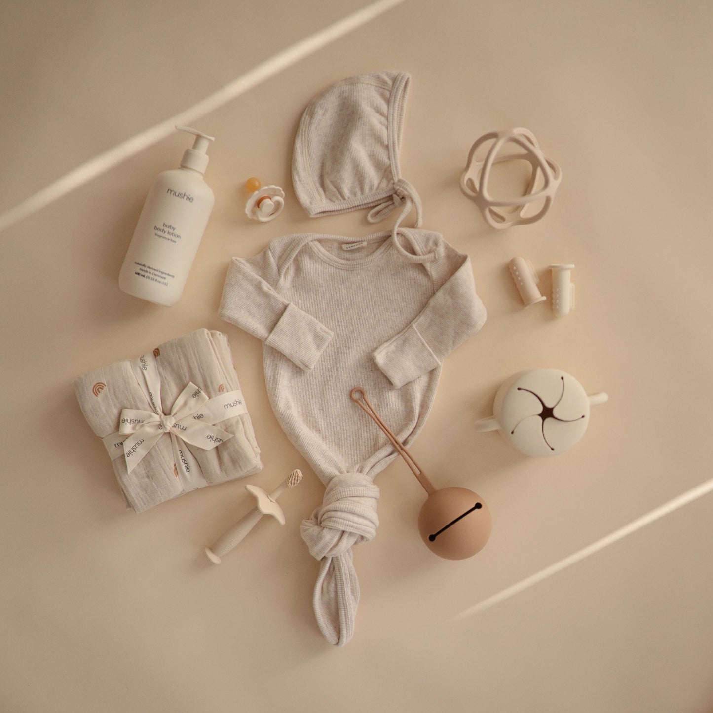 Ribbed Knotted Baby Gown