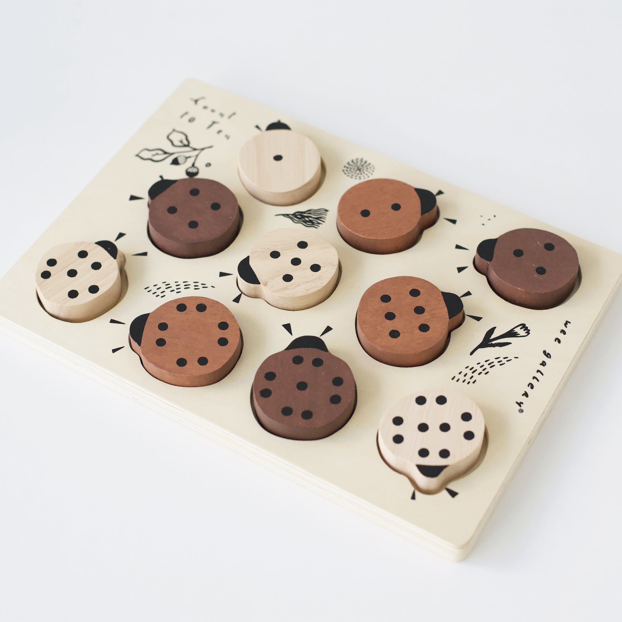 Wooden Tray Puzzle - Count to 10 Ladybugs | Wee Gallery - additional view