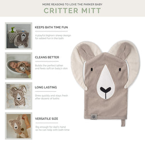 Washcloth Critter Mitt | Parker Baby Co. - additional view