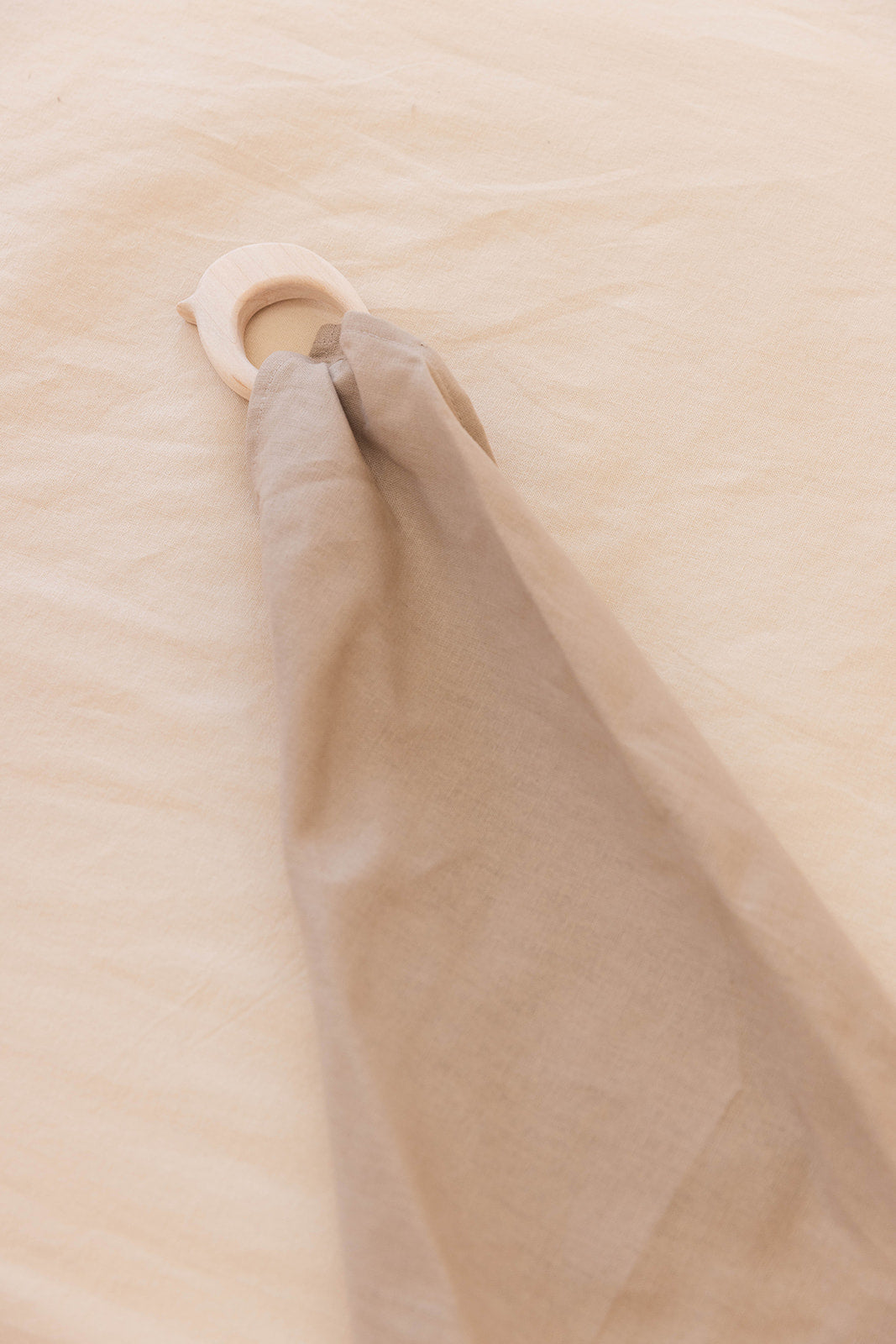 Desert Lark - Linen + Maple Ring Teether