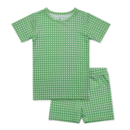 Garden Gingham Short Sleeve & Shorts Bamboo Toddler Pajama Set