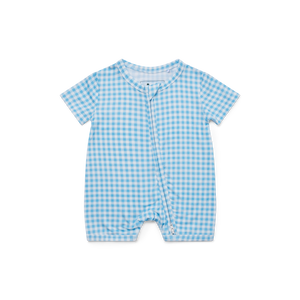 Harbor Gingham Short Sleeve & Shorts Bamboo Sleeper | Motette - additional view