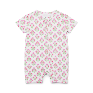 Pink Posy Short Sleeve & Shorts Bamboo Sleeper | Motette - additional view