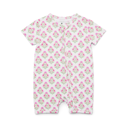 Pink Posy Short Sleeve & Shorts Bamboo Sleeper