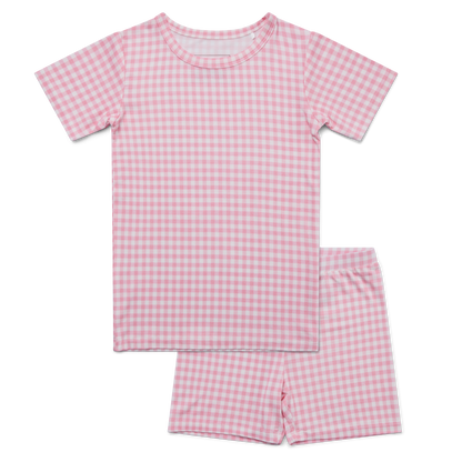 Sugar Gingham Short Sleeve & Shorts Bamboo Toddler Pajama Set