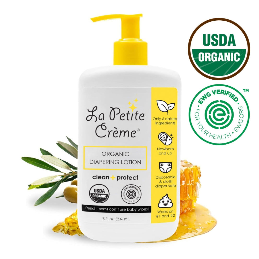 Organic French Diapering Liniment Lotion - Pump Bottle - 8 oz | La Petite Creme - additional view