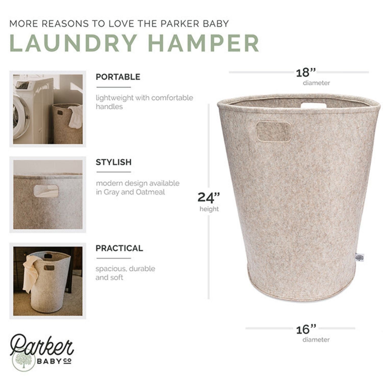 Felt Laundry Hamper | Parker Baby Co. - additional view