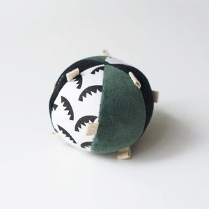 Taggy Ball with Rattle - Jungle Leaves | Wee Gallery