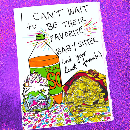 I'll Be Their Favorite Babysitter | Baby Shower Card