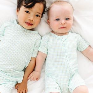 Bluegrass Picnic Short Sleeve & Shorts Bamboo Toddler Pajama Set | Motette - additional view