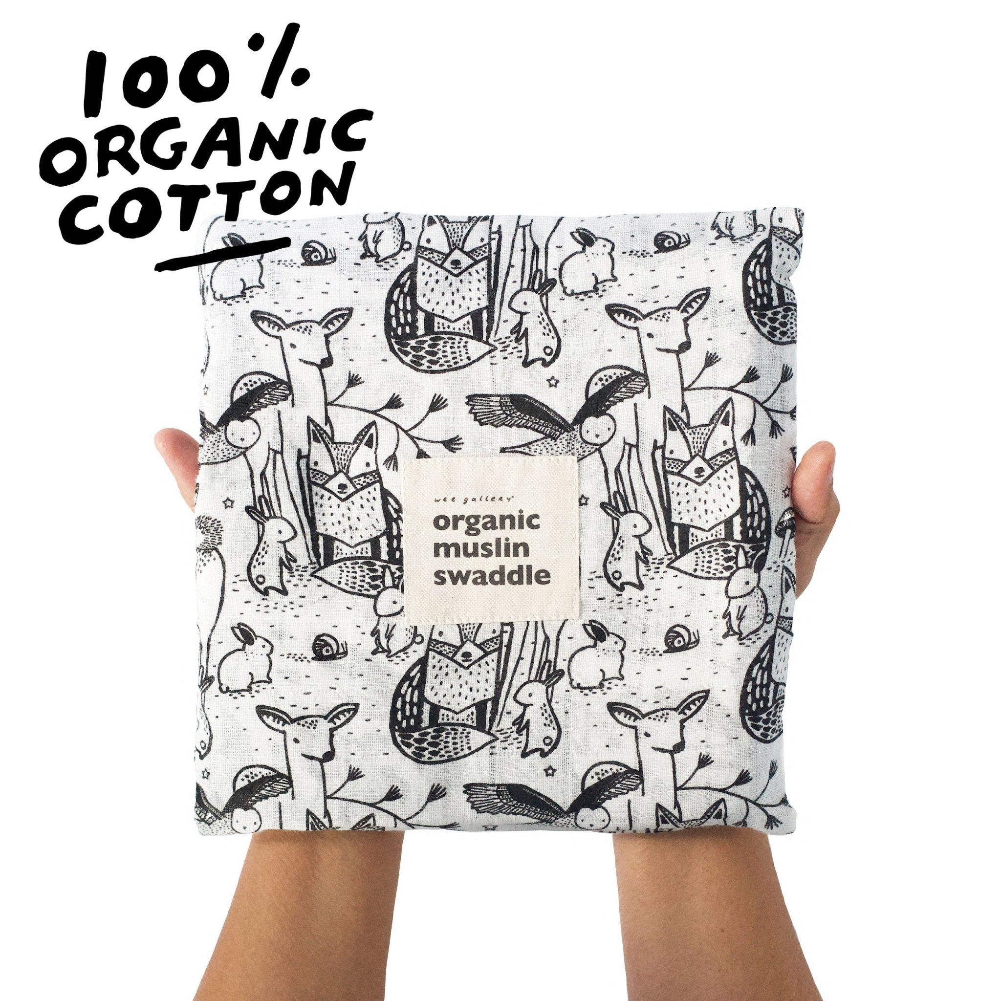 Organic Muslin Swaddle - Forest | Wee Gallery - additional view