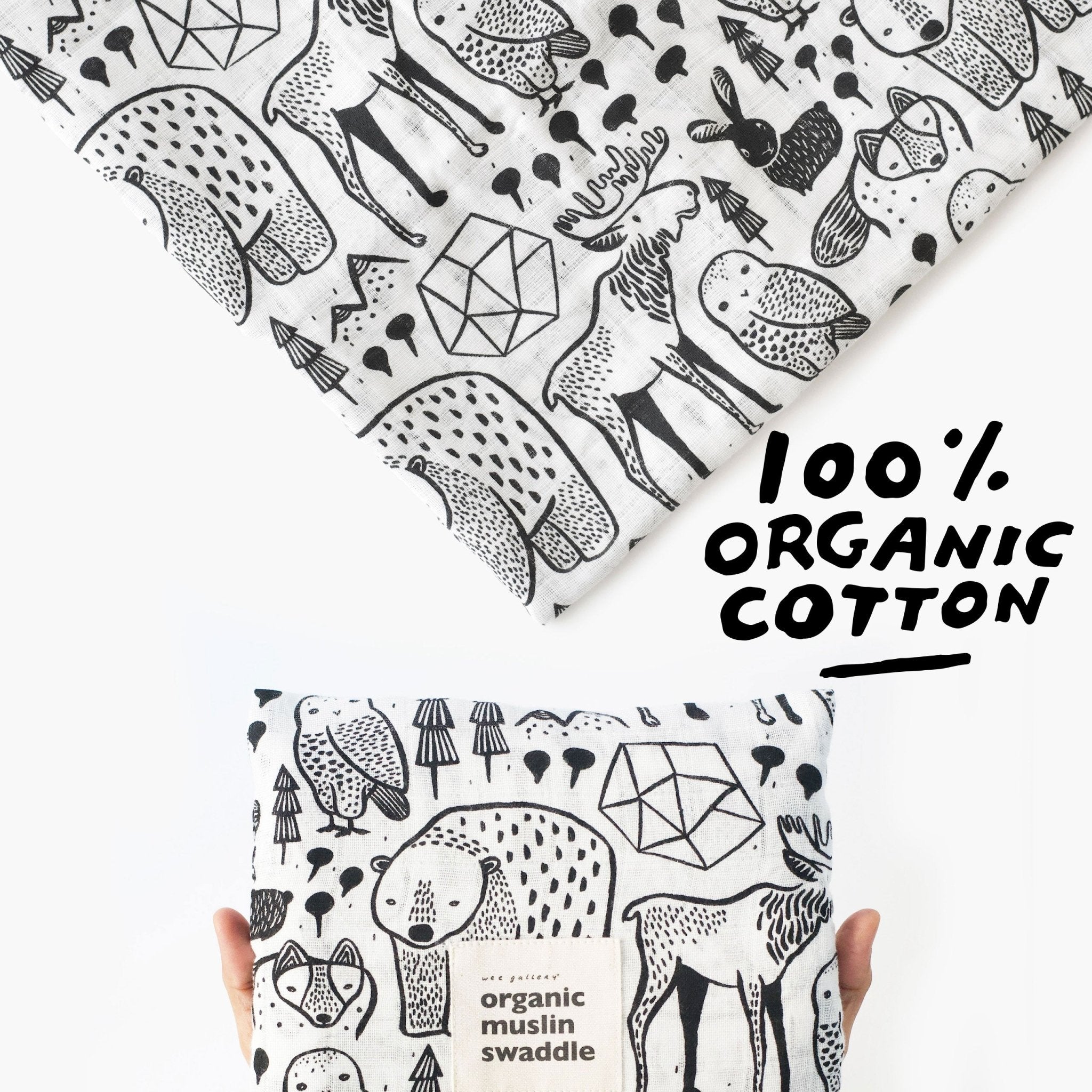 Organic Muslin Swaddle - Nordic | Wee Gallery - additional view