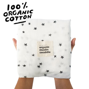Organic Muslin Swaddle - Stars | Wee Gallery - additional view
