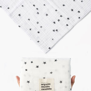 Organic Muslin Swaddle - Stars | Wee Gallery