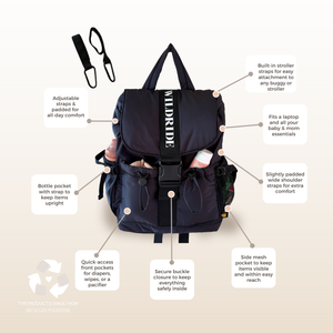 durable recycled work backpack black