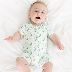 Bluebell Bows Short Sleeve & Shorts Bamboo Sleeper | Motette - additional view