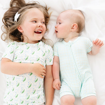 Bluebell Bows Short Sleeve & Shorts Bamboo Toddler Pajama Set