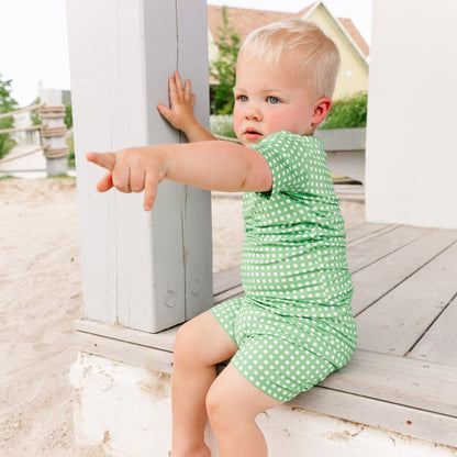 Garden Gingham Short Sleeve & Shorts Bamboo Toddler Pajama Set