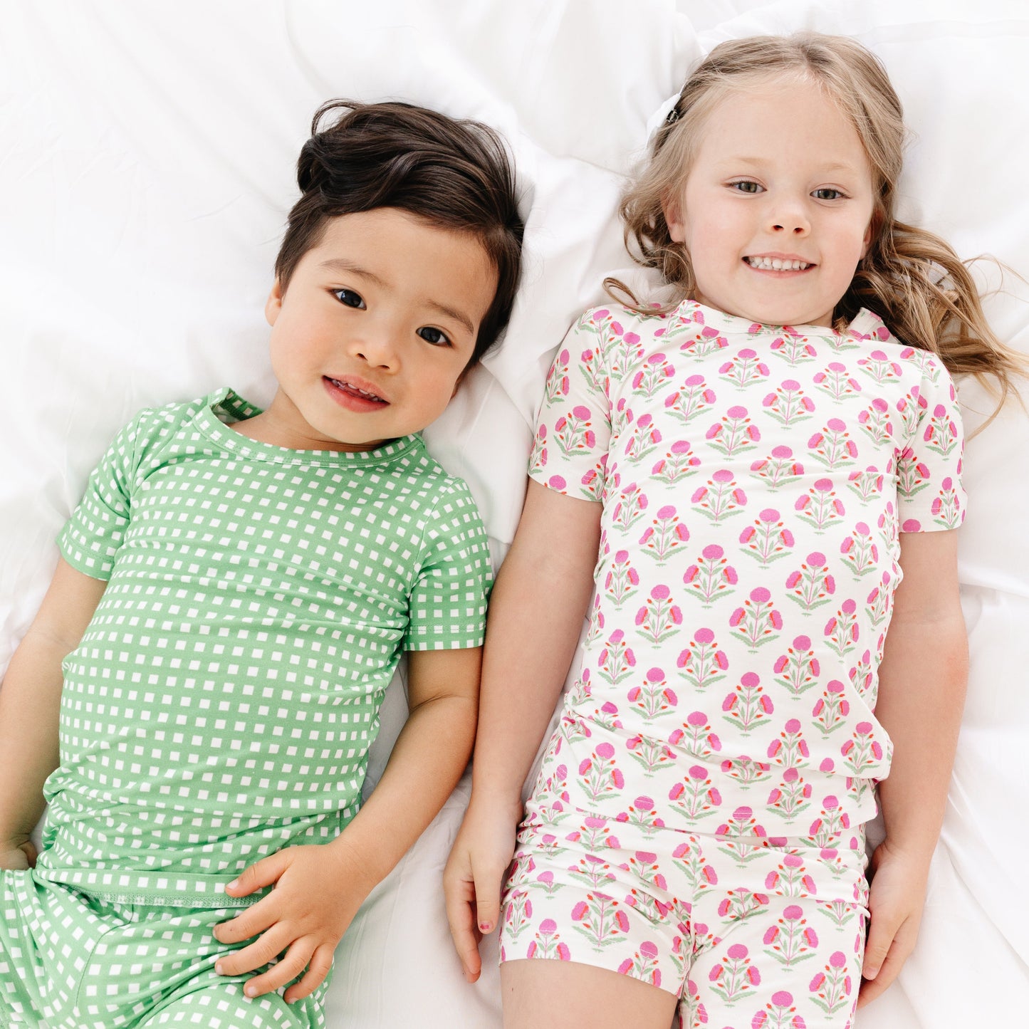 Garden Gingham Short Sleeve & Shorts Bamboo Toddler Pajama Set