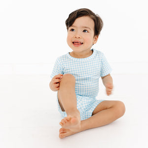 Harbor Gingham Short Sleeve & Shorts Bamboo Toddler Pajama Set | Motette